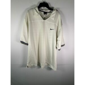 Vintage Tiger Woods Yin Yang Nike Golf Polo Shirt Mens XL Short Sleeve Cream